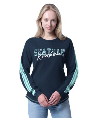 Women's Deep Sea Blue Seattle Kraken Advantage Thermal Long-Sleeve Tri-Blend T-Shirt