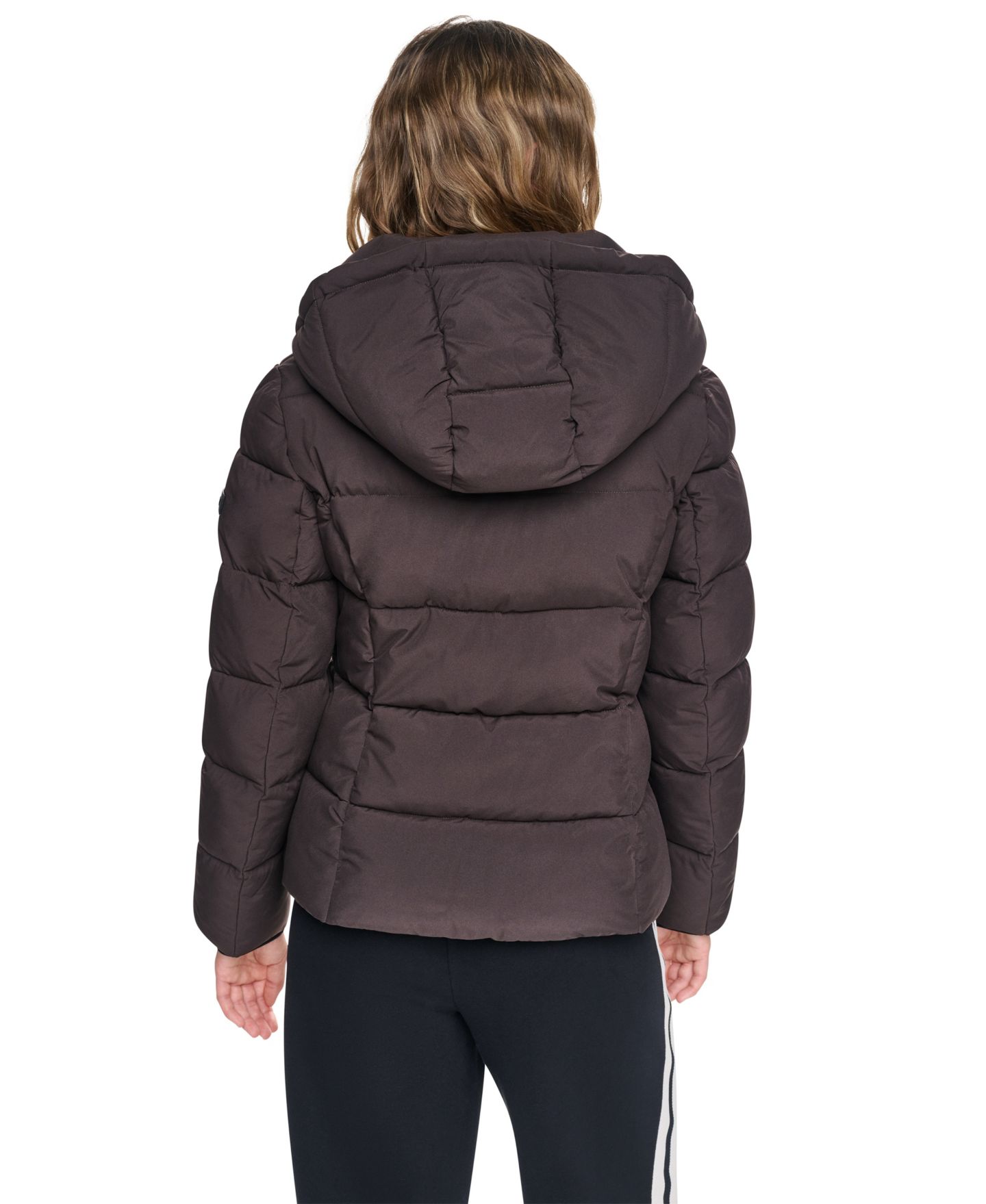 Женская куртка DKNY Midweight Everyday Hooded Puffer, цвет: Bitter — фото 5