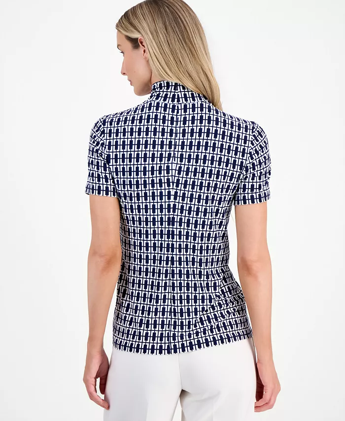 Women's Short-Sleeve Mock-Neck Top - thumbnail 8