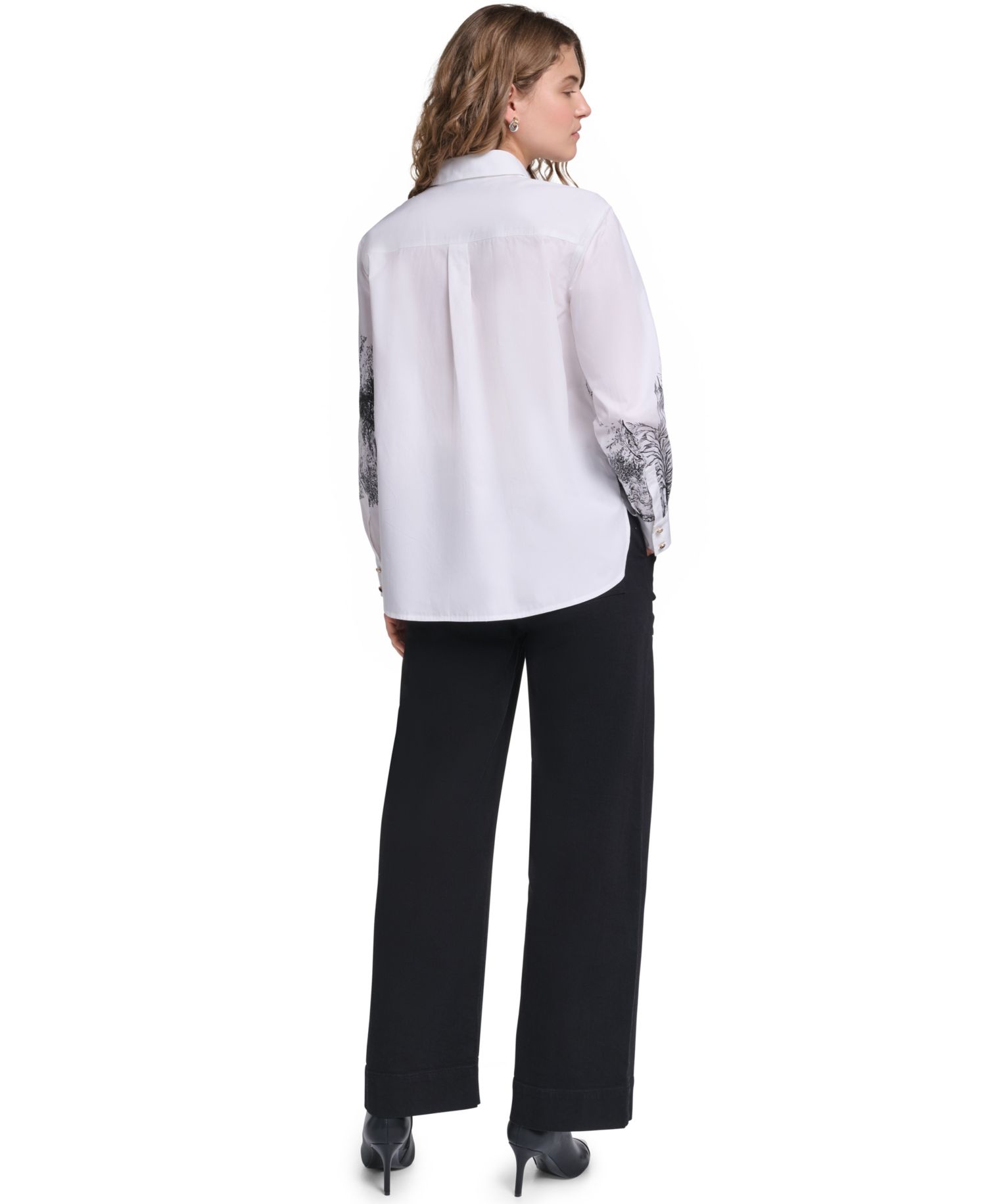 Petite Parisian Graphics Long-Sleeve Shirt