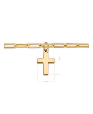 new top jewelry 14k クロスチャーム DEVATA Cross Charm Paperclip Chain Bracelet in 14K Gold - Macy's