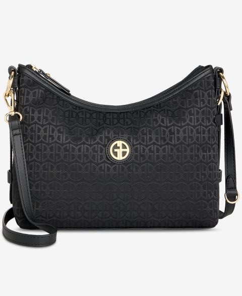 Женская сумка Giani Bernini Jacquard Soft Shoulder, цвет: Чёрный