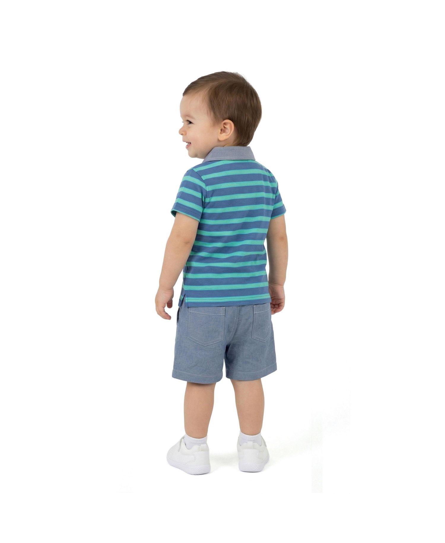 Baby Boys Stripe Pique Polo Set