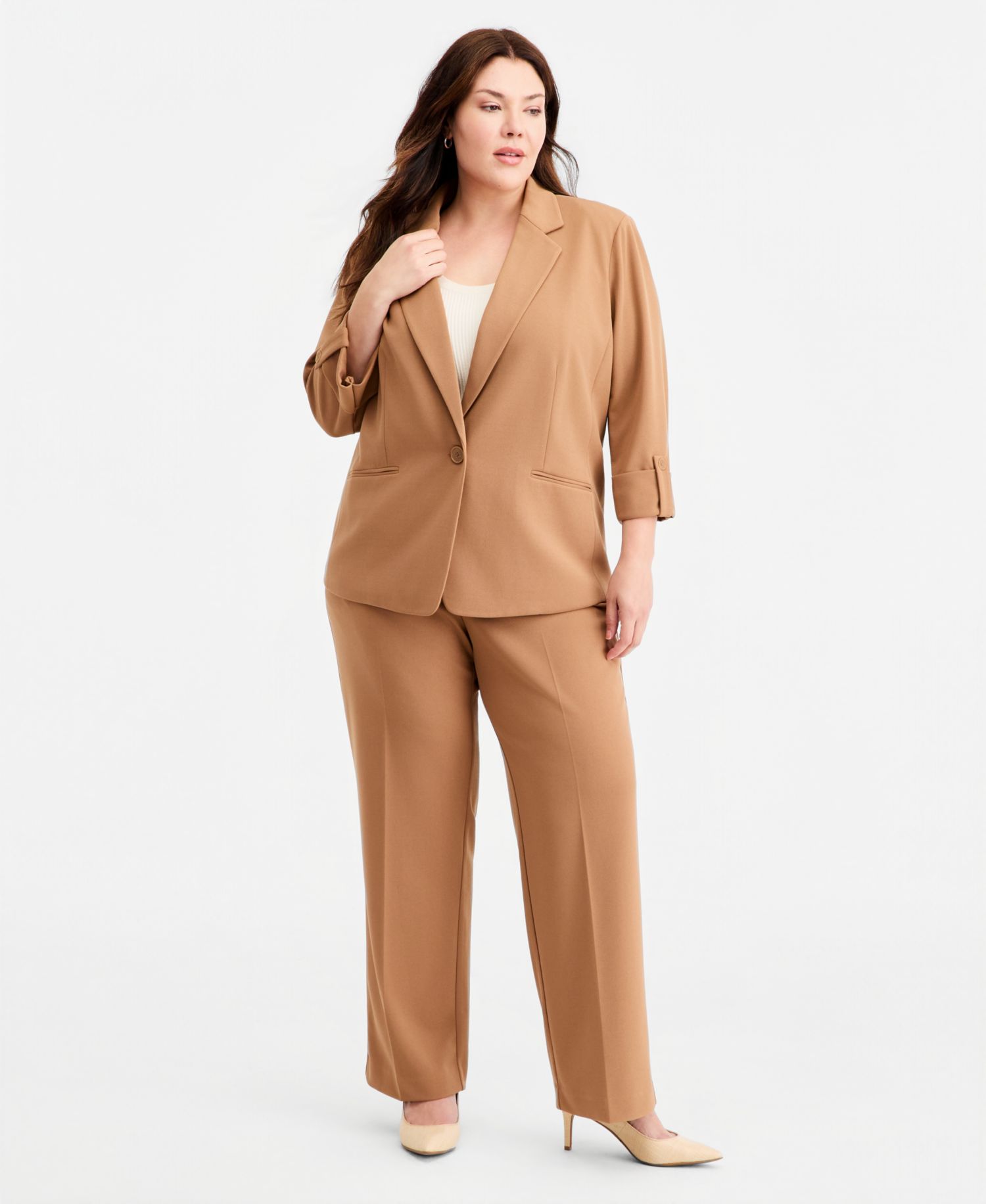 Plus Size High Rise Straight Leg Pants
