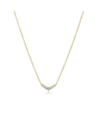 CZ Dip Necklace 14K Gold Plated Sterling Silver