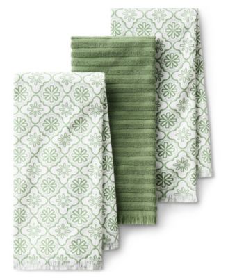 Allover Geo Floral 3-Pack Kitchen Towels