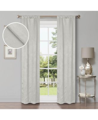 Wave Geometric Washable Room Darkening Blackout Curtains, Set of 2