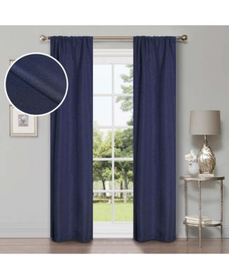 Linen Room Darkening Rod Pocket 2-Panel Curtain Set