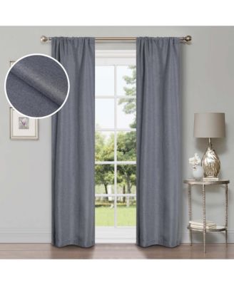 Linen Semi Blackout Rod Pocket Washable Room Darkening Curtains, Set of 2 Panels