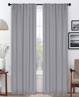Washable Leaves Room Darkening Back Tab Curtains