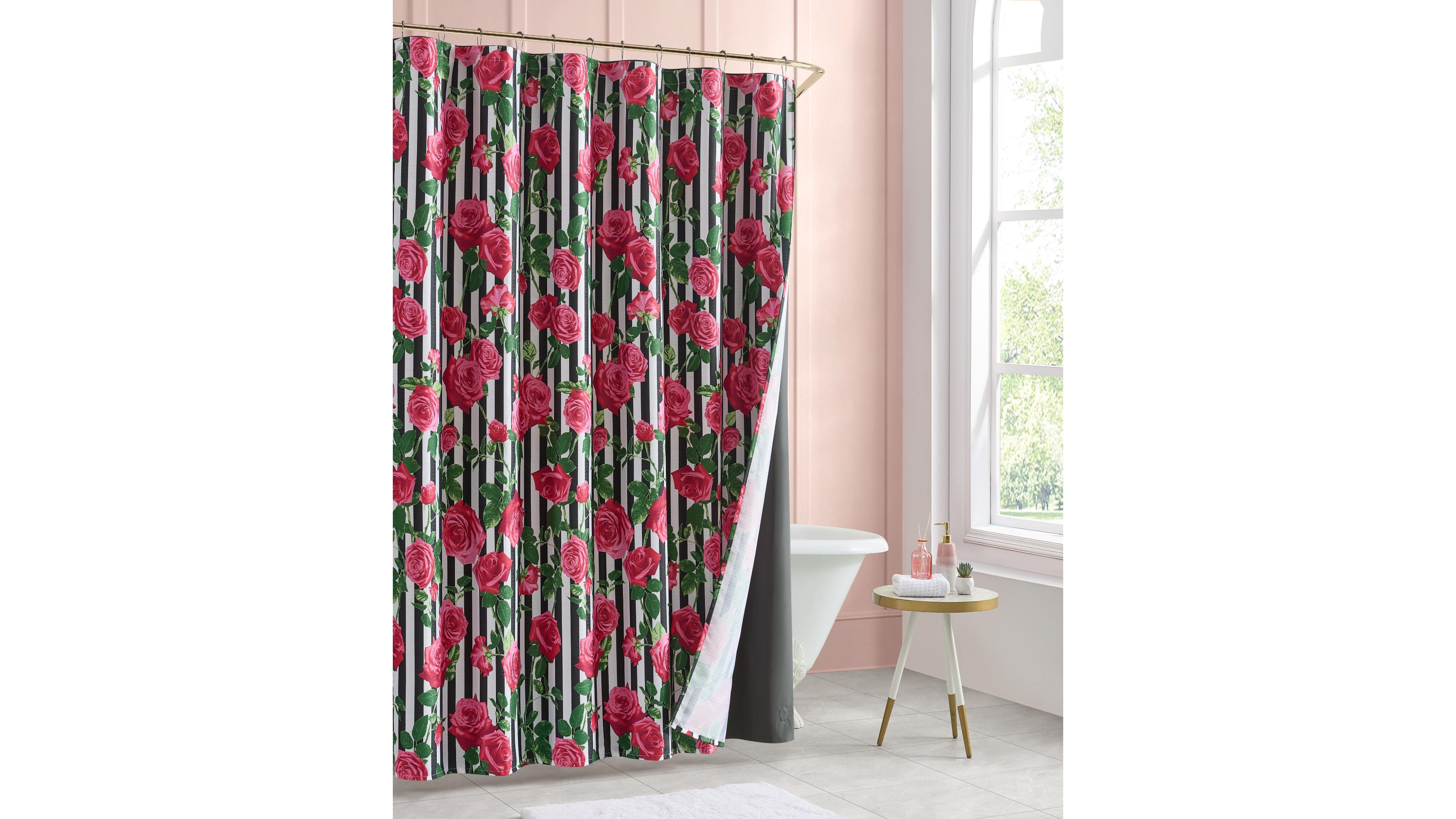 Betsey Johnson Avantgarde Rose Printed Shower Curtain, 72" x 72"