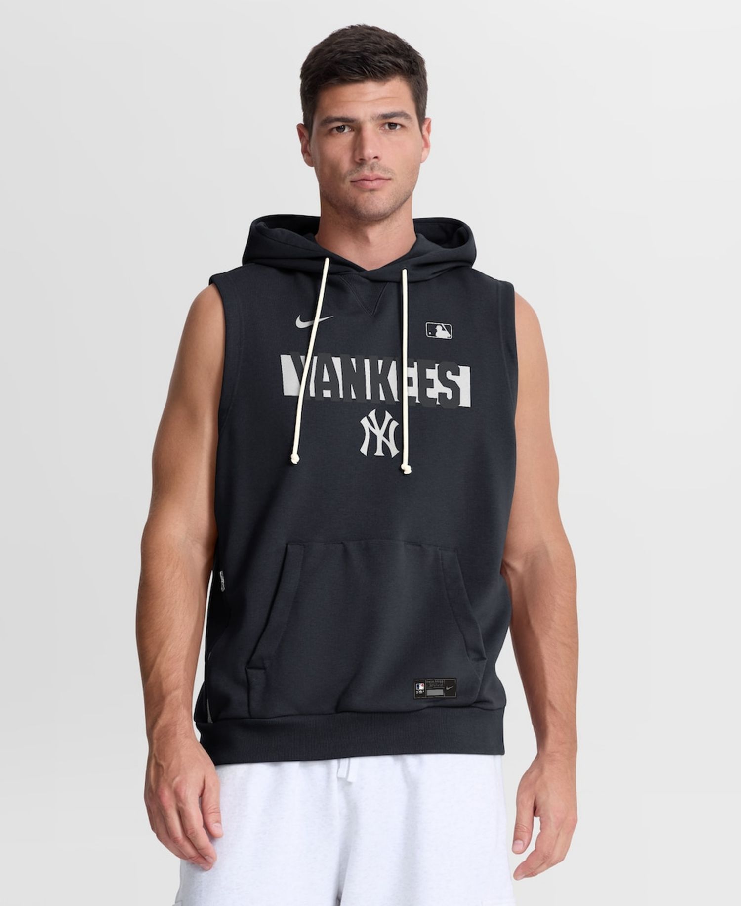 Men's Navy New York Yankees Authentic Collection Standard Issue Dri-FIT Sleeveless Hoodie