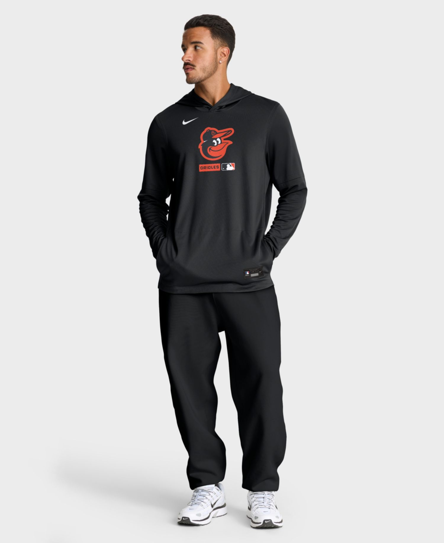 Men's Black Baltimore Orioles Authentic Collection Dri-FIT Long Sleeve Hoodie