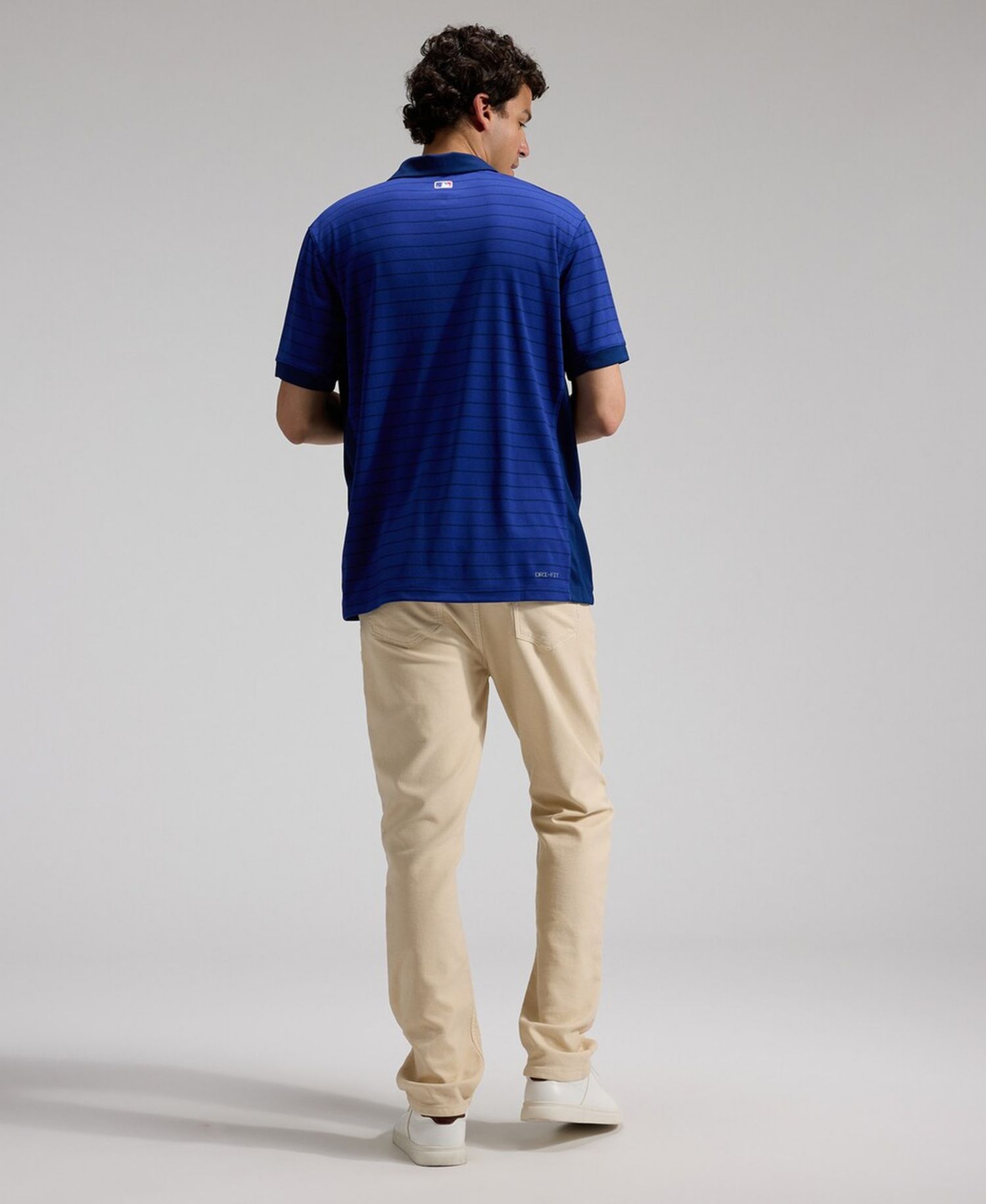 Men's Royal Los Angeles Dodgers Authentic Collection Striped Victory Dri-FIT Polo Shirt