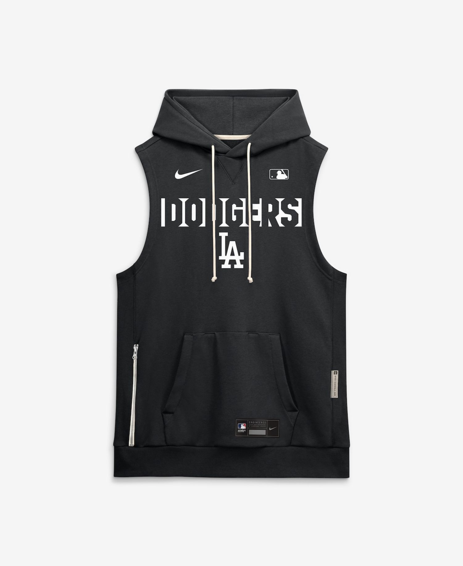 Men's Black Los Angeles Dodgers Authentic Collection Standard Issue Dri-FIT Sleeveless Hoodie