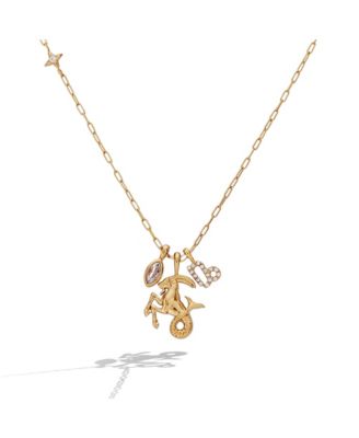 Capricorn Zodiac Charm Cluster Necklace