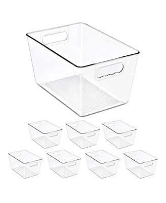 8 Pack Large Clear Storage Containers for Pantry, Fridge, Cabinet, Closet and Kitchen Organization