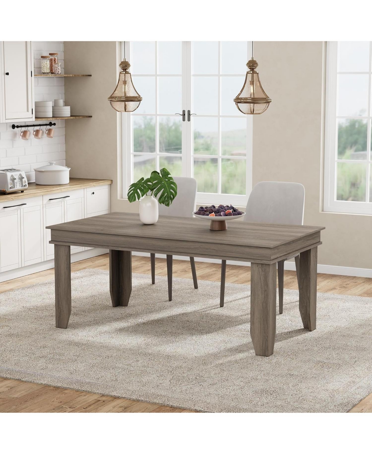 gaomon 63 in Long Kitchen Farmhouse Dining Table for Dining Room, Kitchen