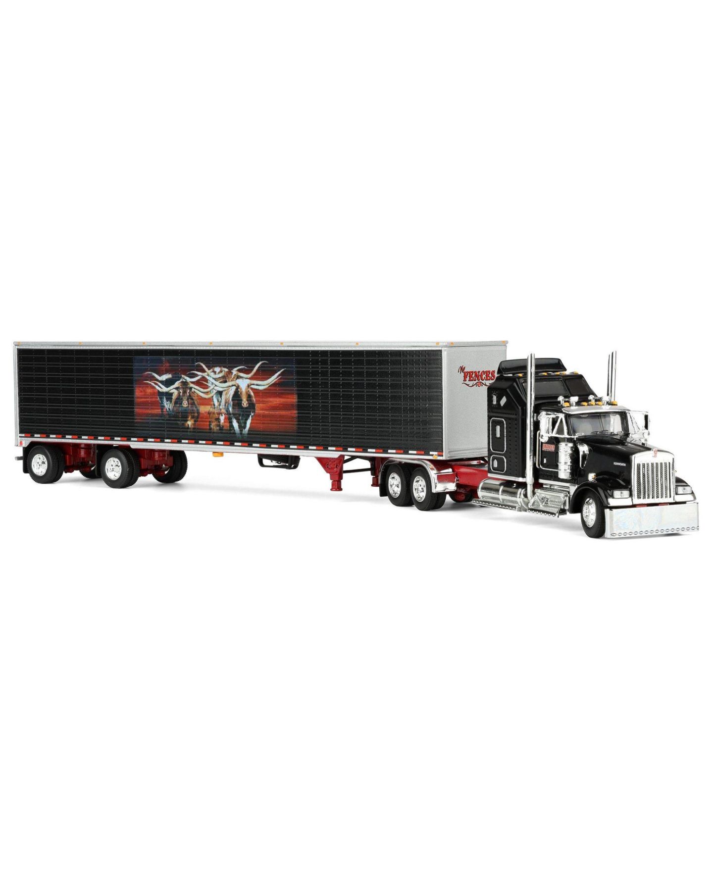 Детские игрушки First Gear Jerry Linander "No Fences" Limited Edition Diecast Semi Truck and Dry Van Trailer, 2-Piece Set — фото 2
