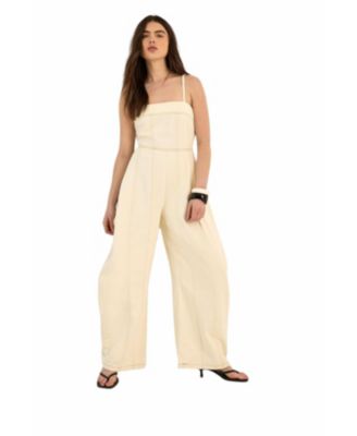 Women's Wide Leg Denim Jumpsuit