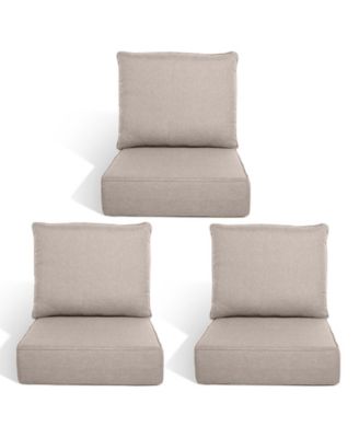 Outdoor Deep Seat Cushion Set with 6-inch Thick, 22x24 Inch Water-Resistant and Fade-Resistant Outdoor Chair Cushions Set of 3