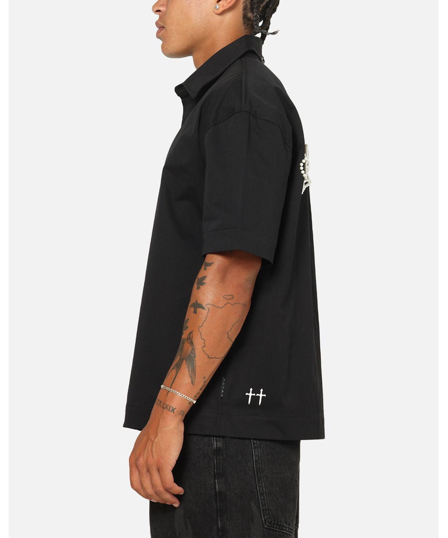 Men's Pearl Script Button Up Shirt