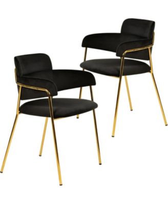Axis Dining Chair Set of 2 Velvet Upholstery with Stainless Steel Legs, Accent Side Chair for Modern Home, Kitchen and Dining