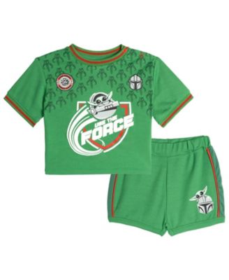 Baby Boys Grogu Athletic 2-Piece Tee and Shorts Set