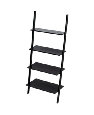 4-Tier Industrial Leaning Wall Bookcase