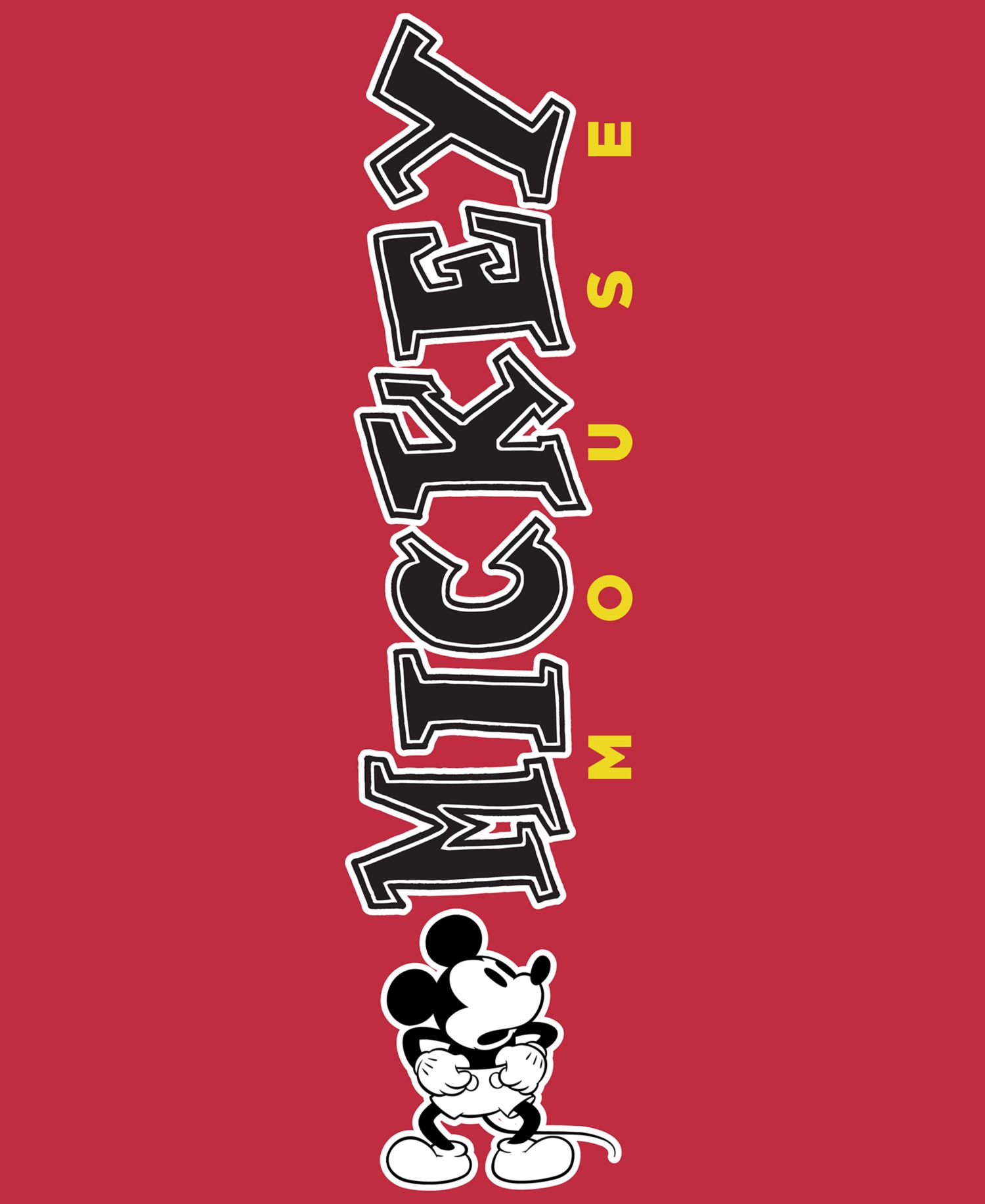 Men's Mickey Mouse Long-Sleeve Crewneck T-Shirt