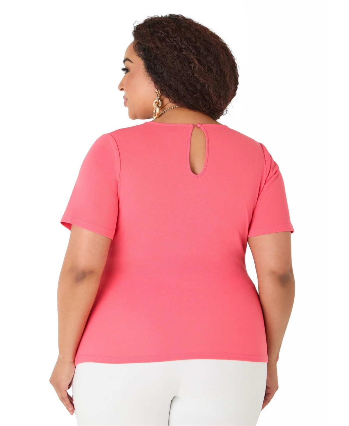 Ashley Stewart Plus Embellished Faux Wrap Women's Top