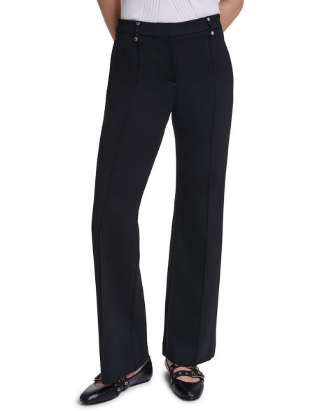 Женские брюки KARL LAGERFELD PARIS Ponte Mid-Rise, цвет: Чёрный