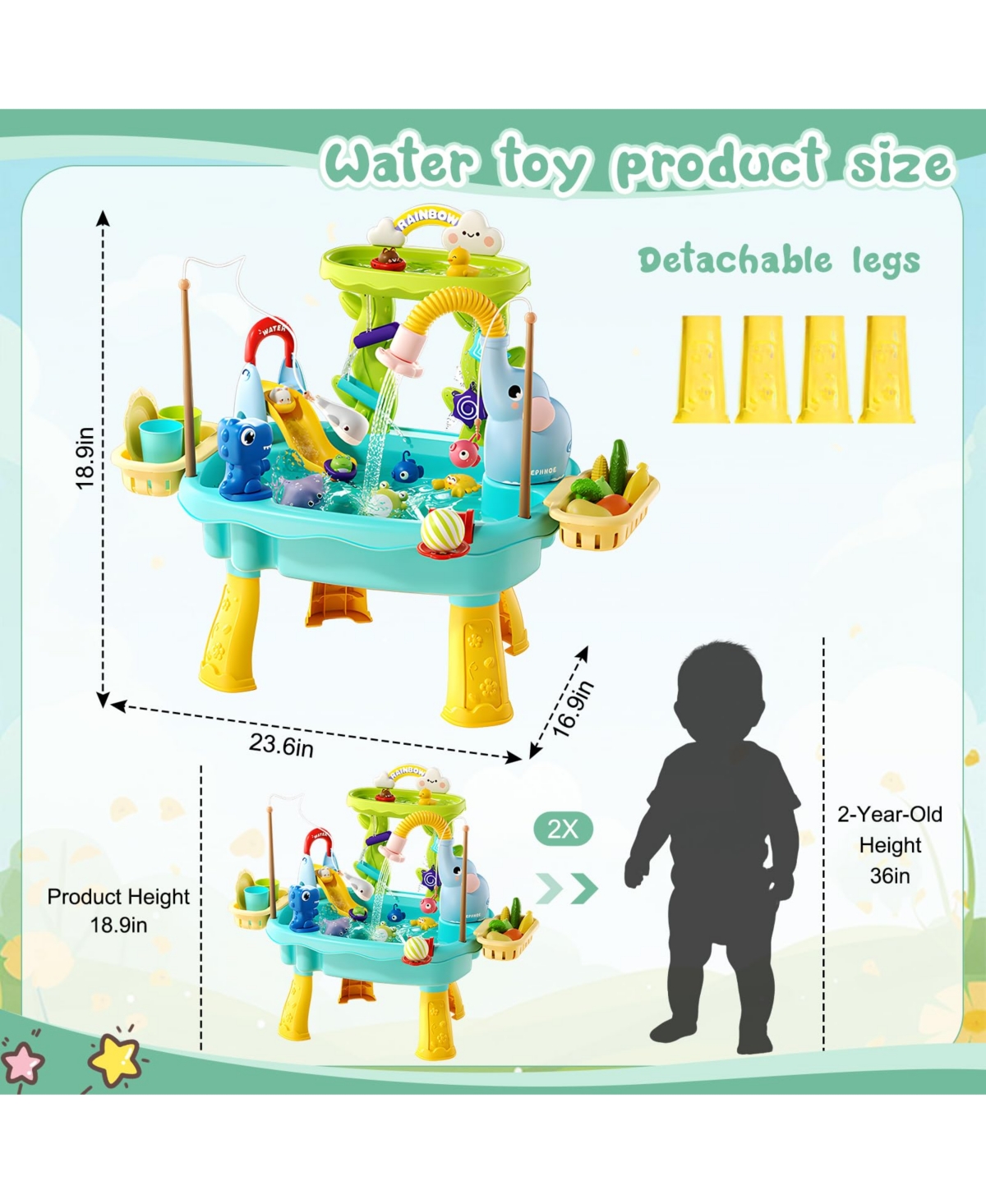 Gnuadz Kids Water Table Electric Pump Faucet Play Food Fishing Kitchen Sinks Toy