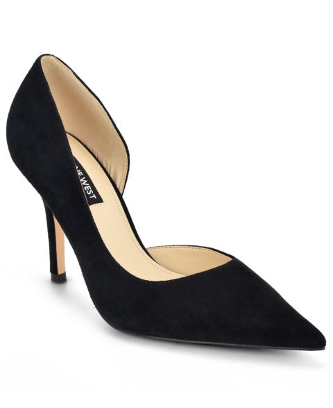 Женские туфли Nine West Grezza d'Orsay Pointed Toe Dress Pumps, цвет: Чёрный замшевый