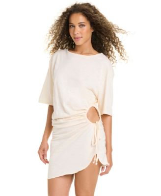 Women's Coastal Covers Shirred Side Swim Cover-Up Shirt-Dress
