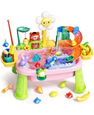 Water Table Play Sink Electric Faucet Fishing Game Kitchen Toy