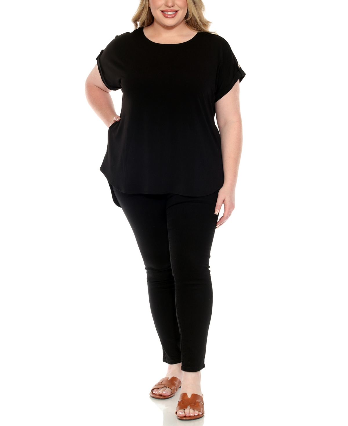 White Mark Plus Dolman Top and Scuba Pants Set