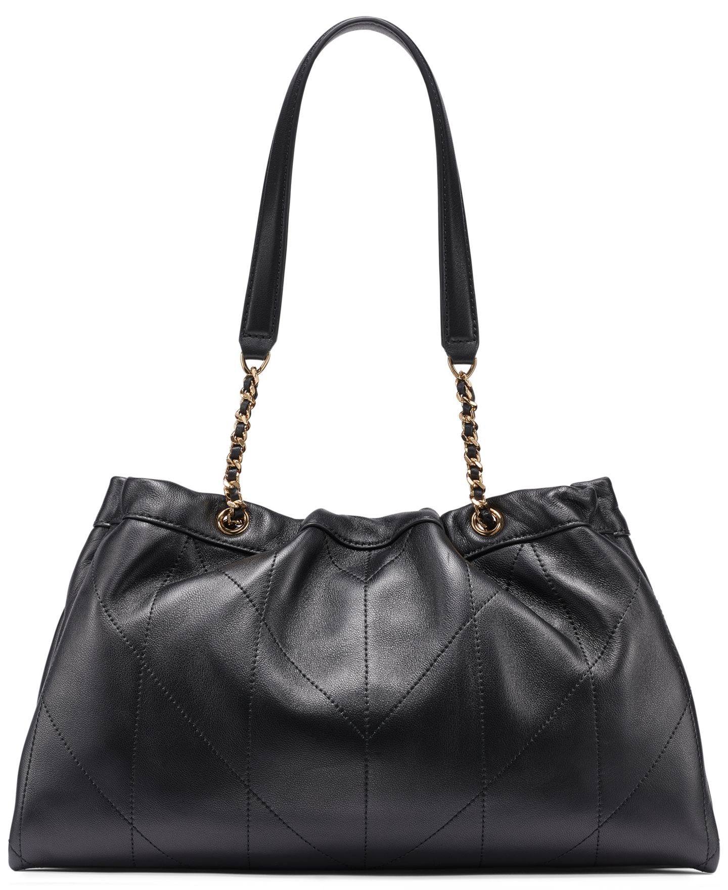 Женская сумка KARL LAGERFELD PARIS Amandine Leather Medium Shoulder Handbag, цвет: Чёрный / Золотой — фото 5