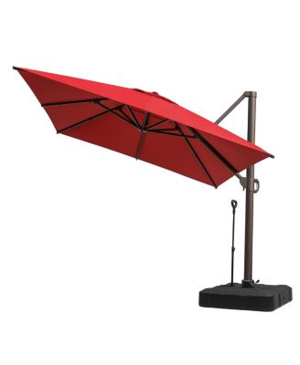 Outdoor Patio 10X13Feet Aluminum Cantilever Umbrella with Rod Wheel Base
