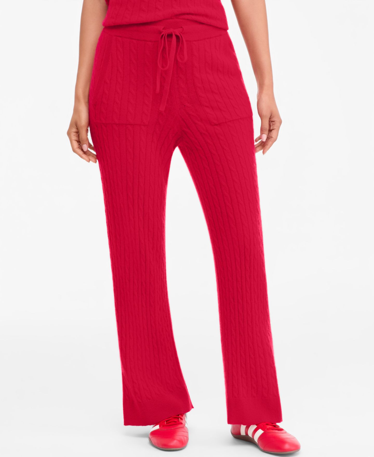 Женские брюки Charter Club Cable-Knit Wide-Leg, цвет: Красный — фото 3