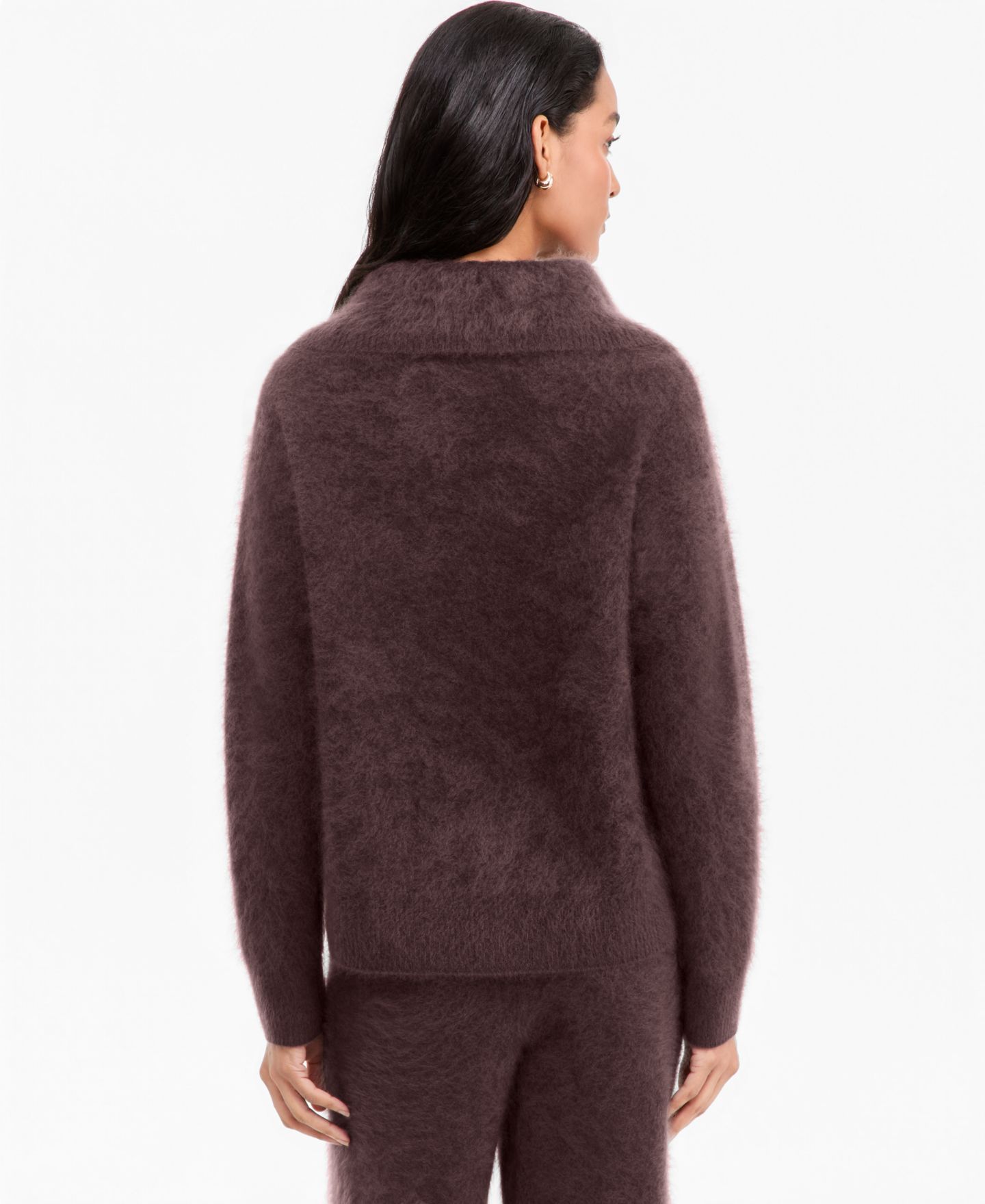 Женский свитер Charter Club Brushed Ribbed-Collar Half-Zip 100% Cashmere, цвет: Кофейный — фото 4