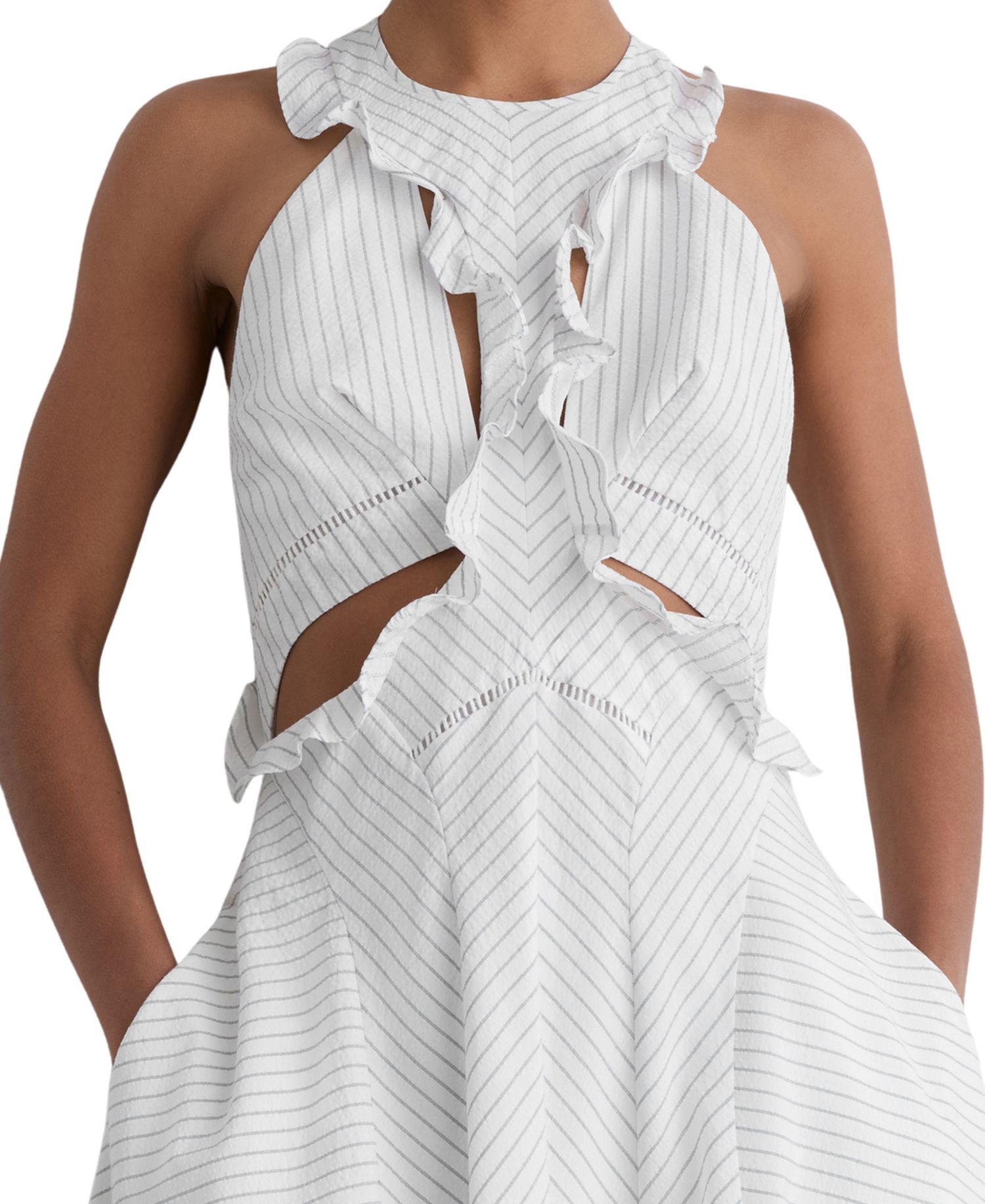 Women's Ilse Ruffle Striped Midi Dress