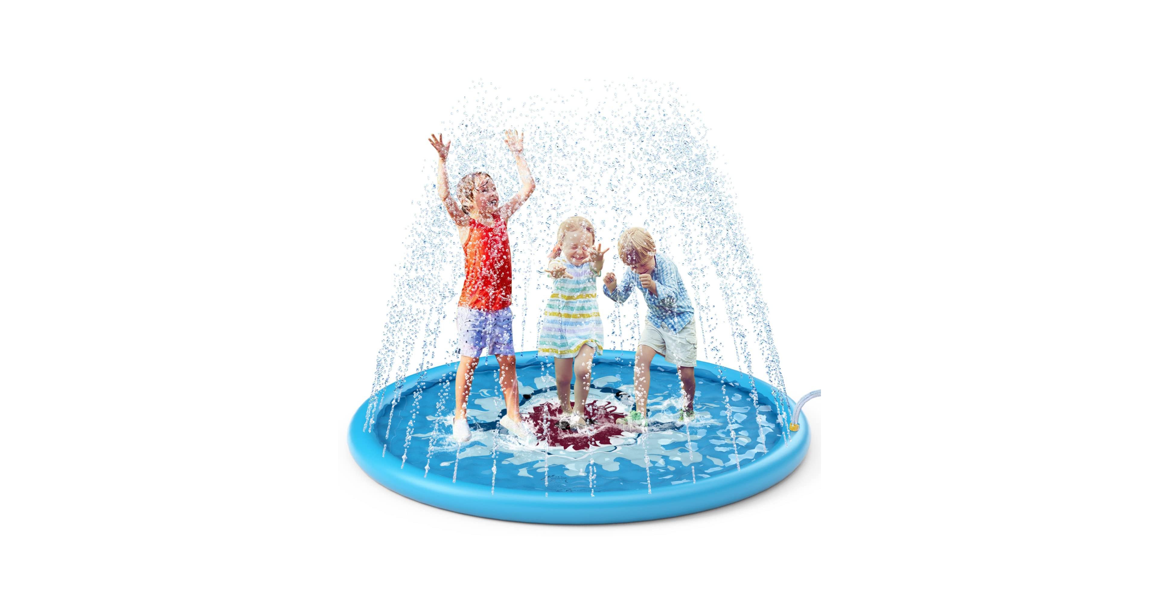 Aofar 68" Splash Pad Sprinkler Play Mat Inflatable Shark Pool