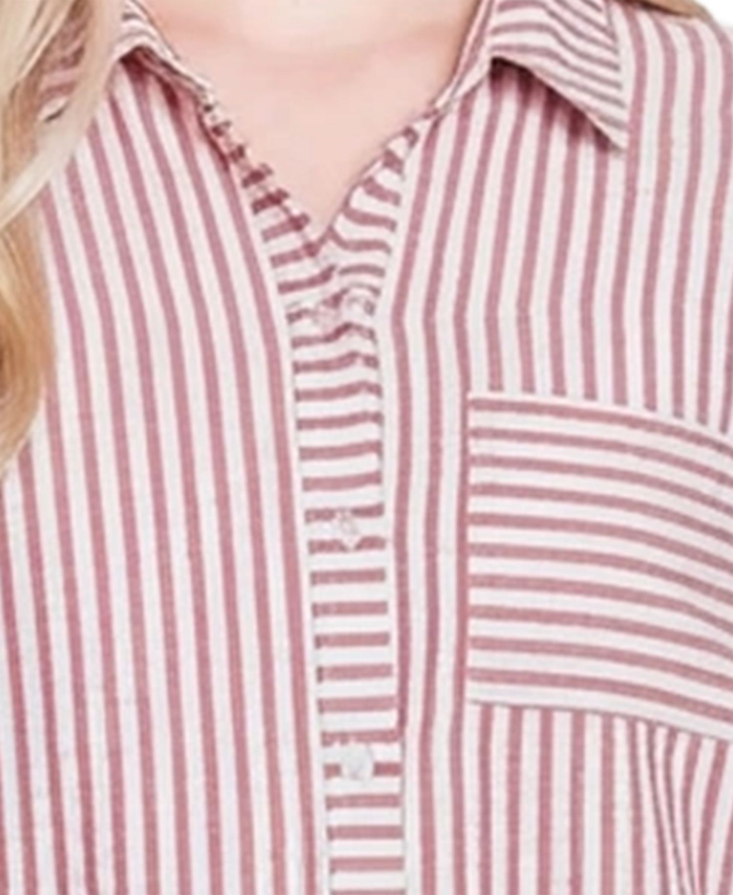 Petite 3/4-Sleeve Roll Tab Blouse