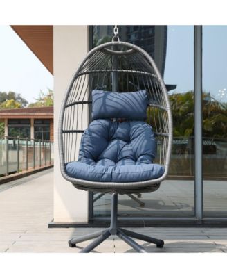 Cushion Egg Chair with Stand and Cup Holder