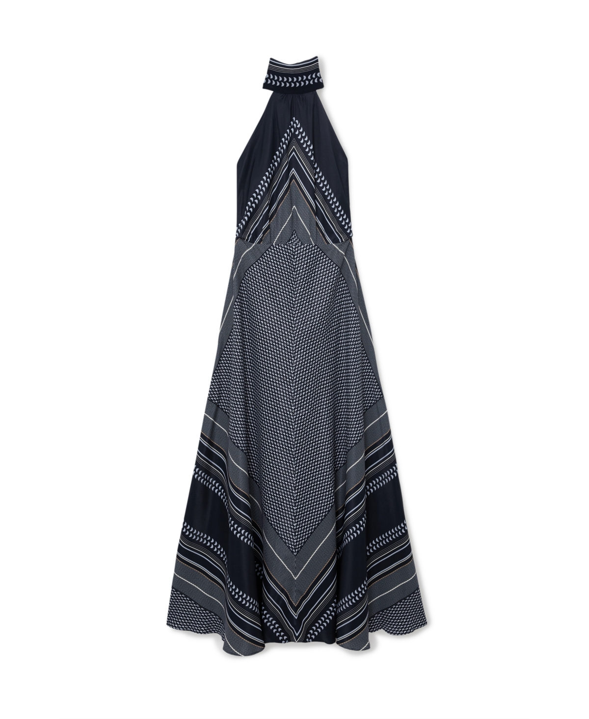 Reiss Women's Scarf-Print Tie-Neck Maxi Dress
