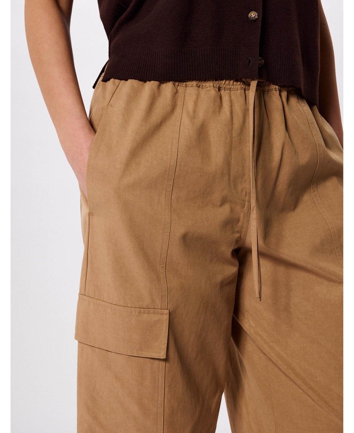 Whistles Women's Utility Cotton Barrel Trouser