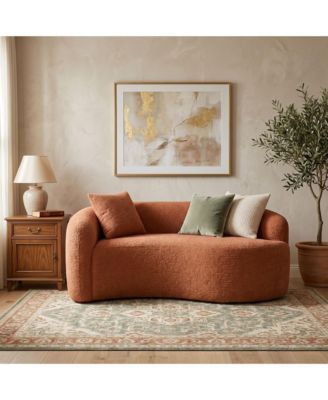 S-Curved Chenille Sofa Loveseat, Dual-Depth, No Assembly, Compact for Small Spaces