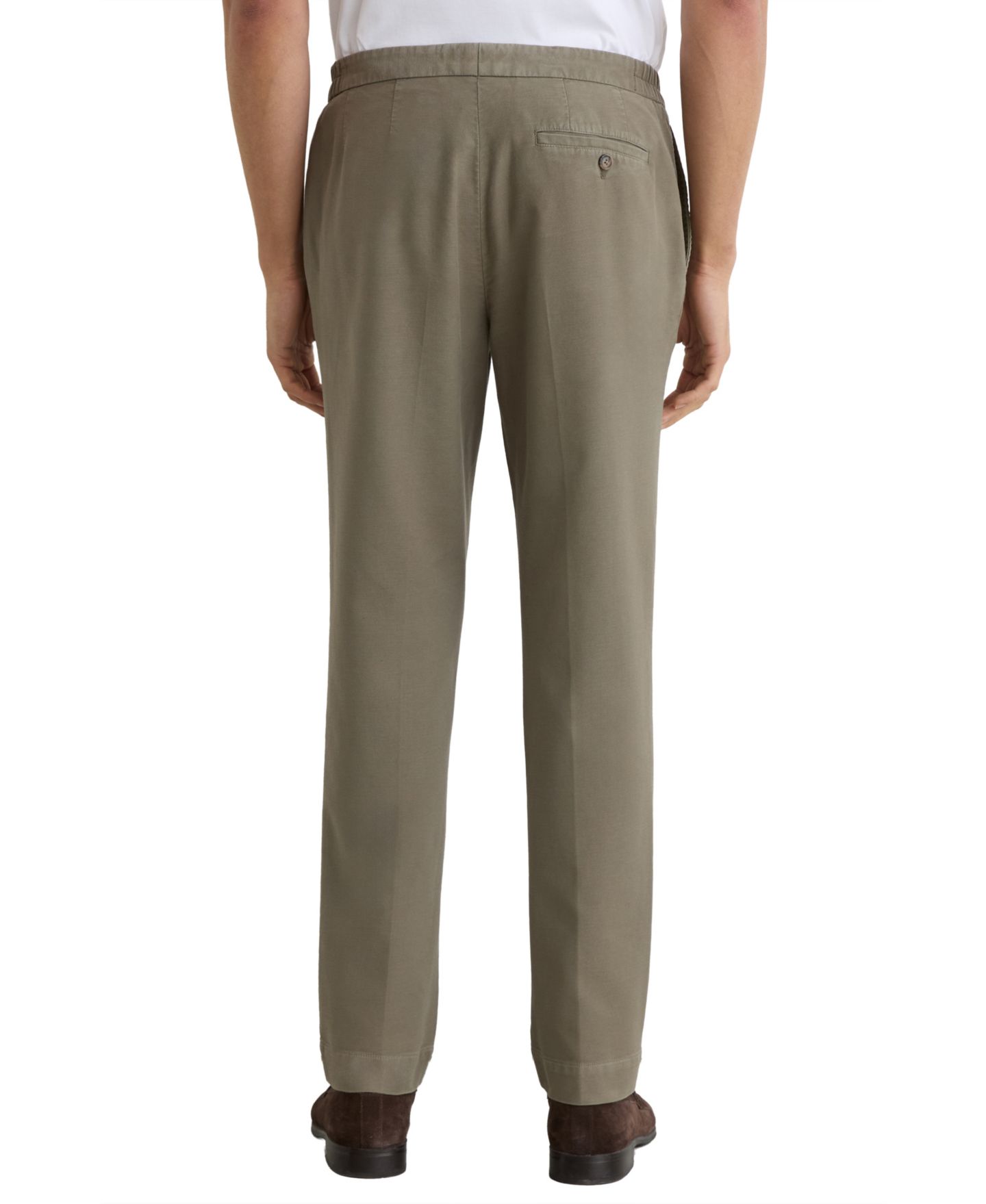 Мужские брюки REISS Jason Garment Dyed Pique, цвет: Тёмный зелёный — фото 5