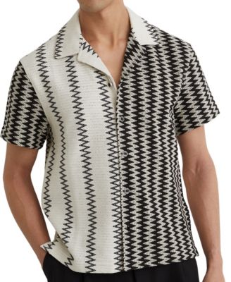 Men's Dain Zig Zag Crochet Cuban Shirt